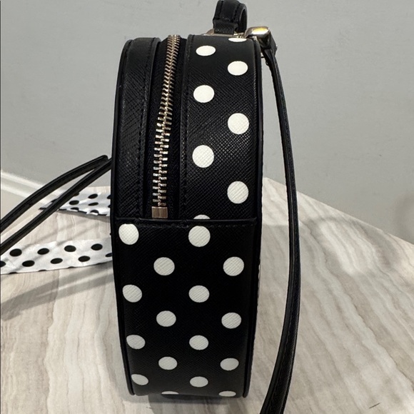 Kate Spade Love Shack Heart Black White Polka Dot Crossbody NWT - Picture 6 of 17